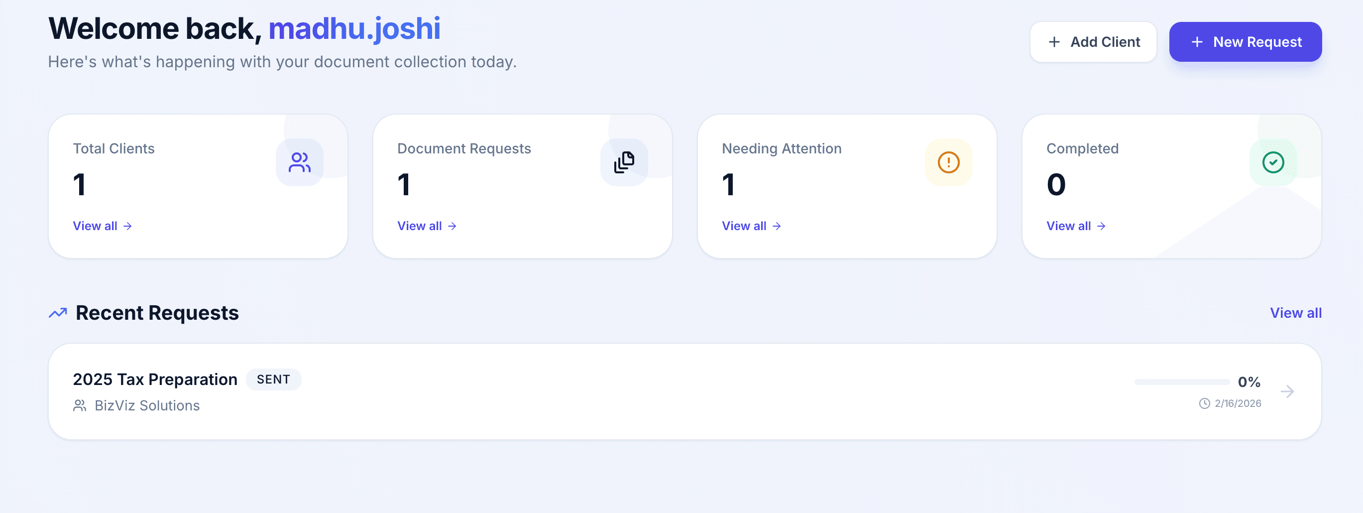 Vault Main Dashboard